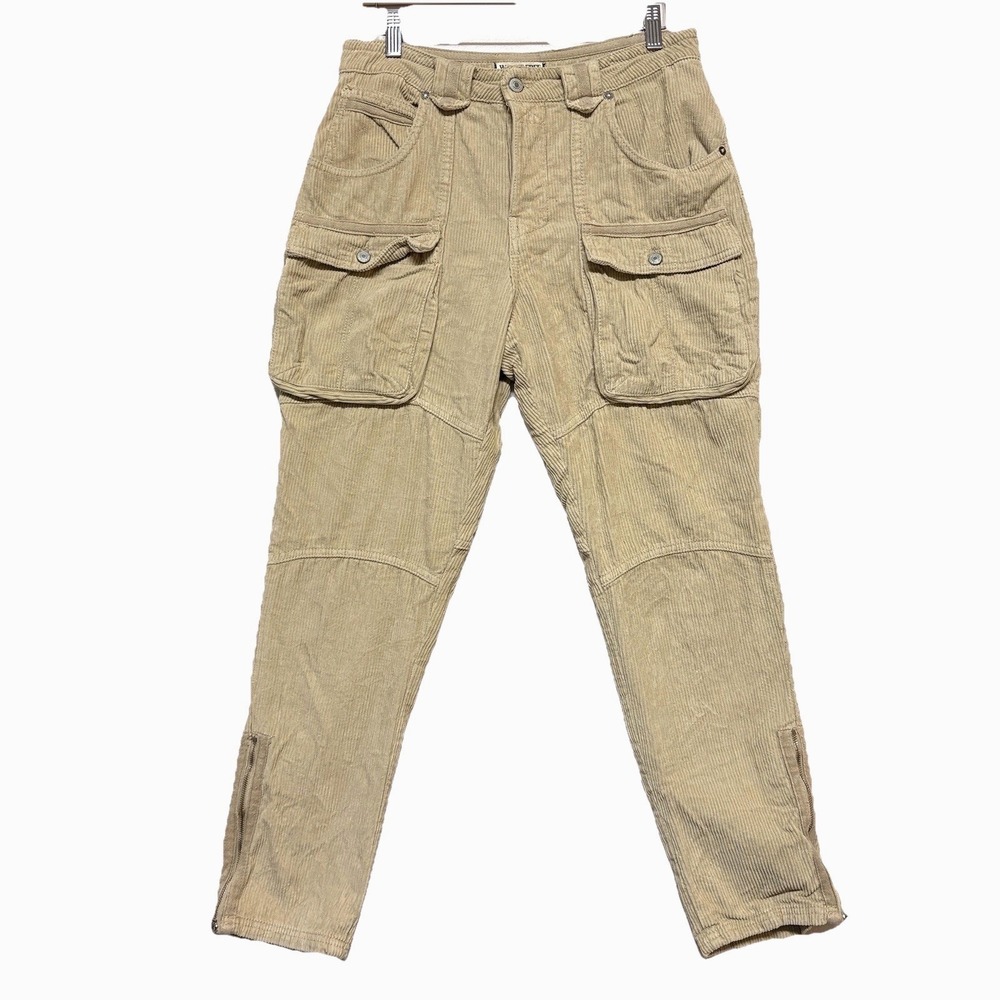 We The Free People Pants London Calling Corduroy Cargo Tapered Leg Boho Sz 28 - Picture 2 of 14